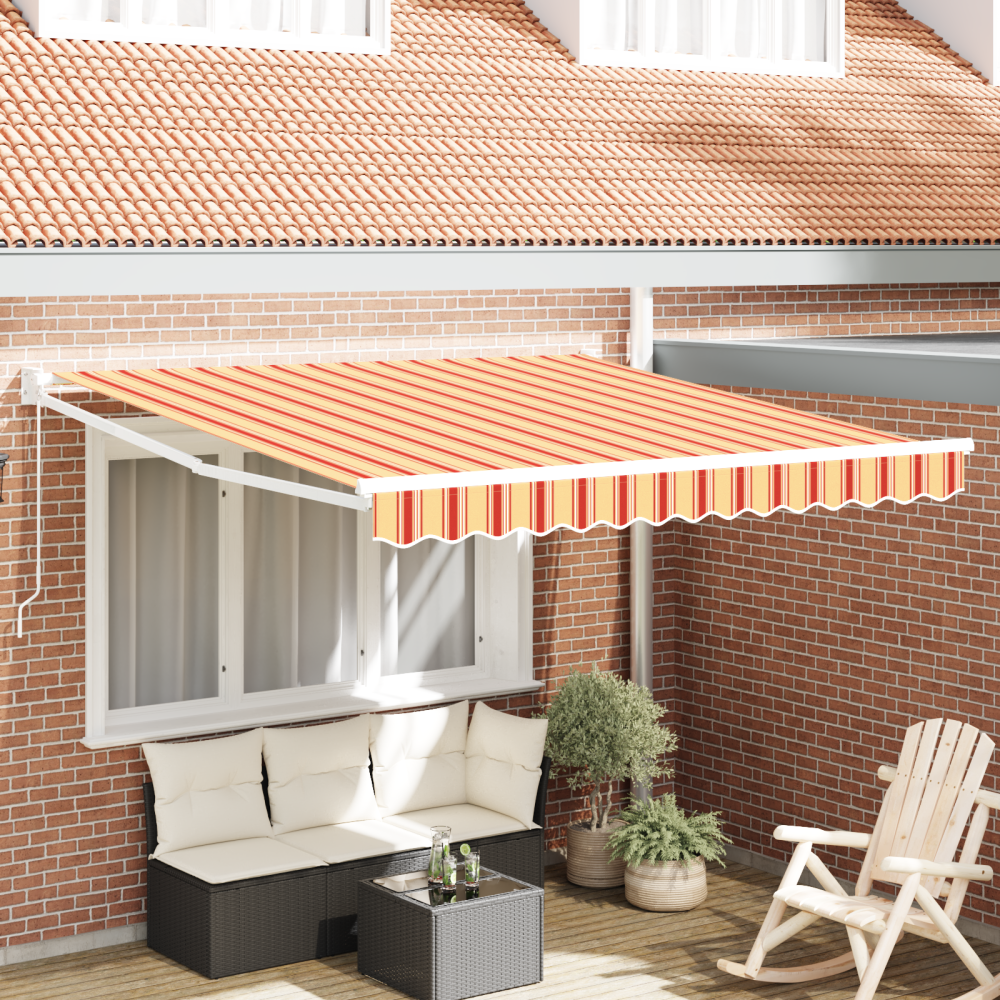 Produktbild för Utdragbar markis Gul och Orange 350 x 250 x 165 cm