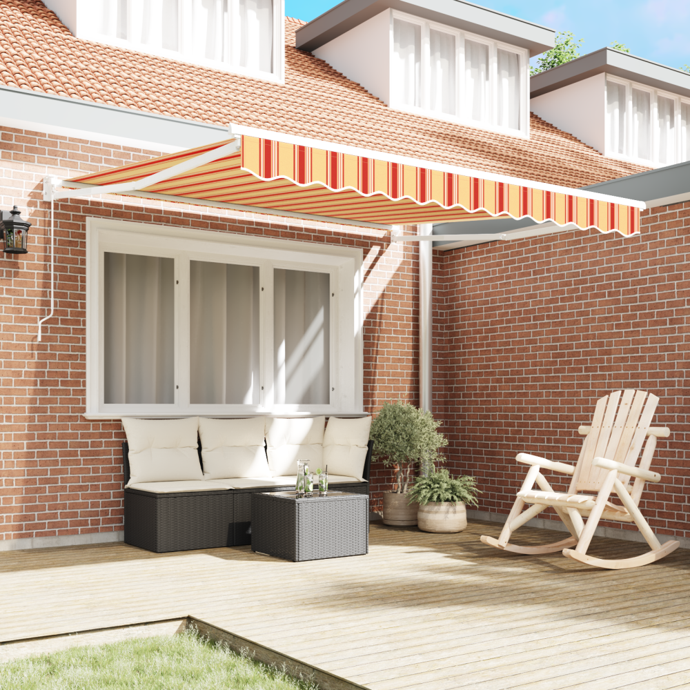 Produktbild för Utdragbar markis Gul och Orange 350 x 250 x 165 cm
