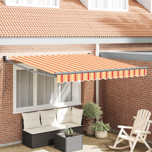 vidaXL Utdragbar markis Gul och Orange 350 x 250 x 165 cm