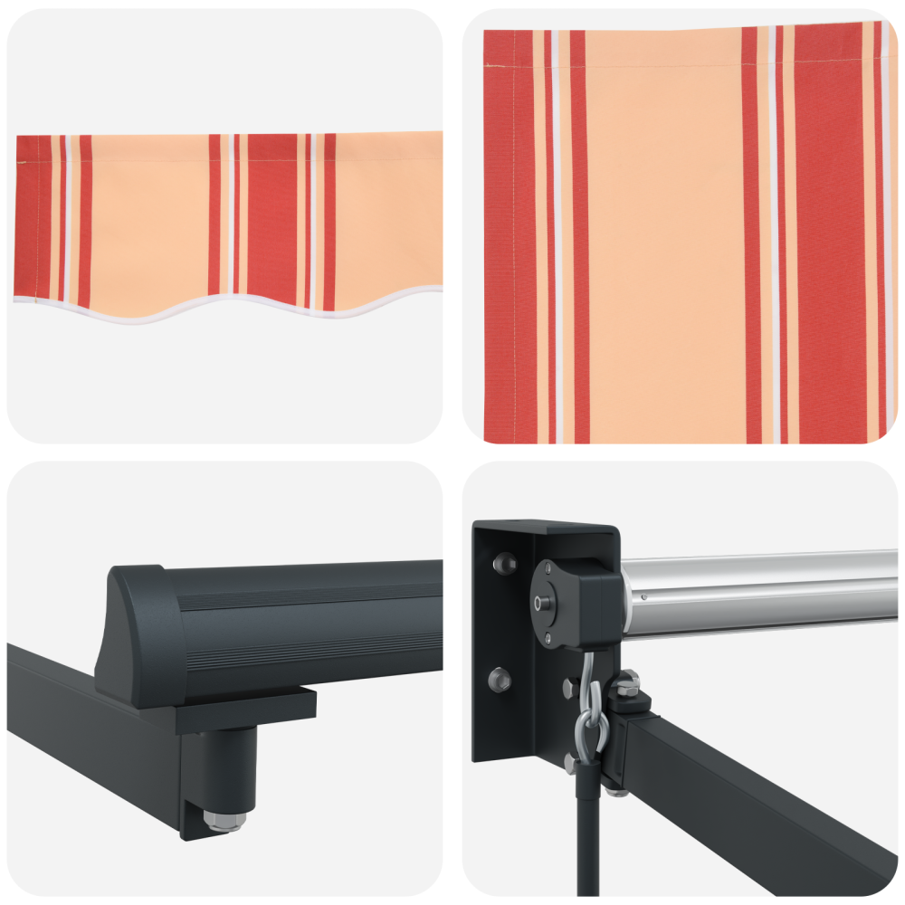 Produktbild för Utdragbar markis Gul och Orange 350 x 250 x 165 cm