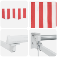Produktbild för Utdragbar markis Röd och Vit 350 x 250 cm