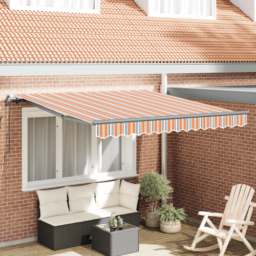 vidaXL Utdragbar markis Flerfärgsdesign 350 x 250 cm