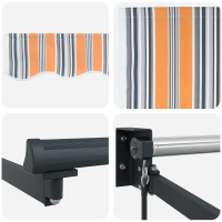 Produktbild för Utdragbar markis Flerfärgsdesign 350 x 250 cm