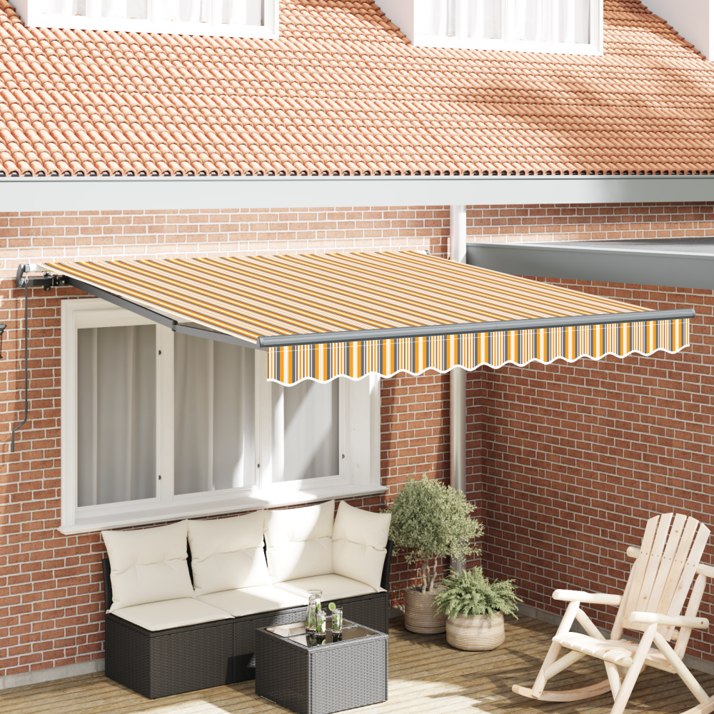 Produktbild för Utdragbar markis Flerfärgsdesign 350 x 250 cm