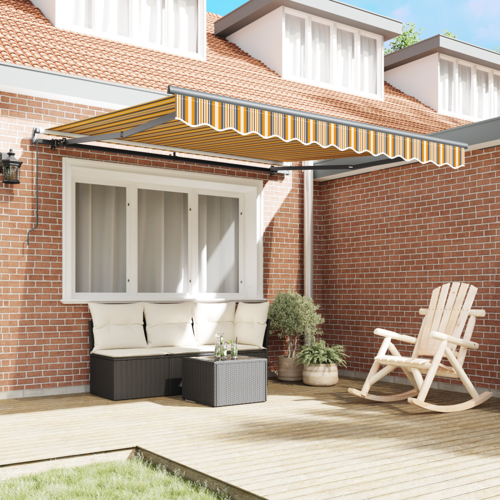 Produktbild för Utdragbar markis Flerfärgsdesign 350 x 250 cm