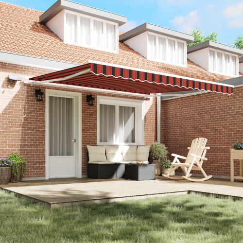 vidaXL Utdragbar markis orange och brun 400 × 300 cm Duk och Aluminium