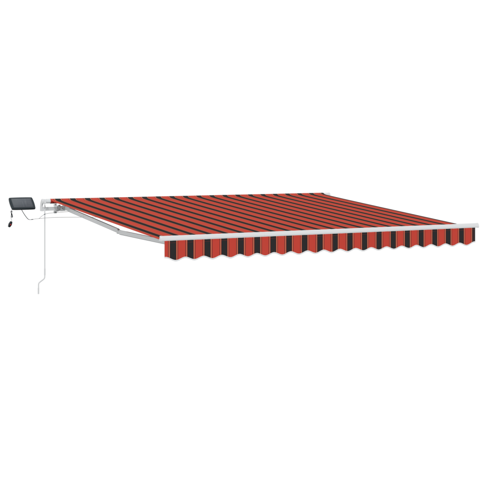 Produktbild för Utdragbar markis orange och brun 400 × 300 cm Duk och Aluminium