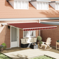 Produktbild för Utdragbar markis orange och brun 400 × 300 cm Duk och Aluminium
