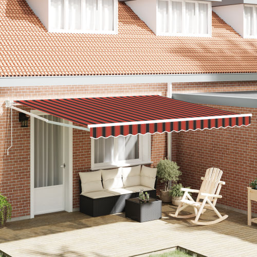 vidaXL Markis Orange och Brunt 400 × 300 cm Polyester och metall