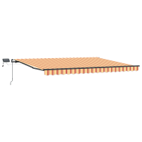 Produktbild för Utdragbar markis Gul och Orange 400 × 300 cm Duk och Aluminium