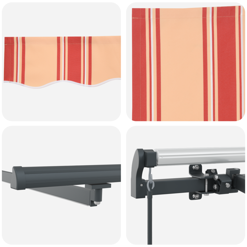 Produktbild för Utdragbar markis Gul och Orange 400 × 300 cm Duk och Aluminium