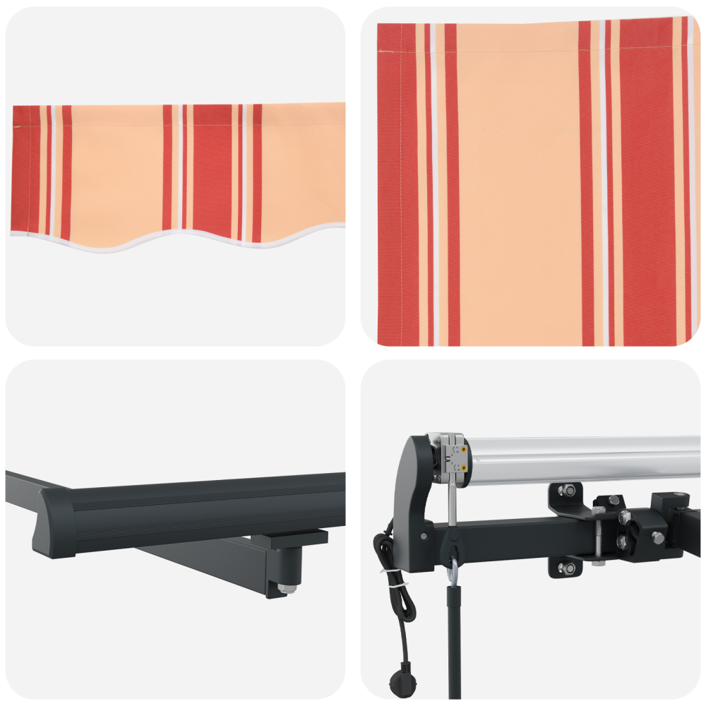 Produktbild för Utdragbar markis Gul och Orange 400 × 300 cm Duk och Aluminium
