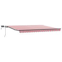 Produktbild för Utdragbar markis Röd och Vit 400 × 300 cm Duk och Aluminium
