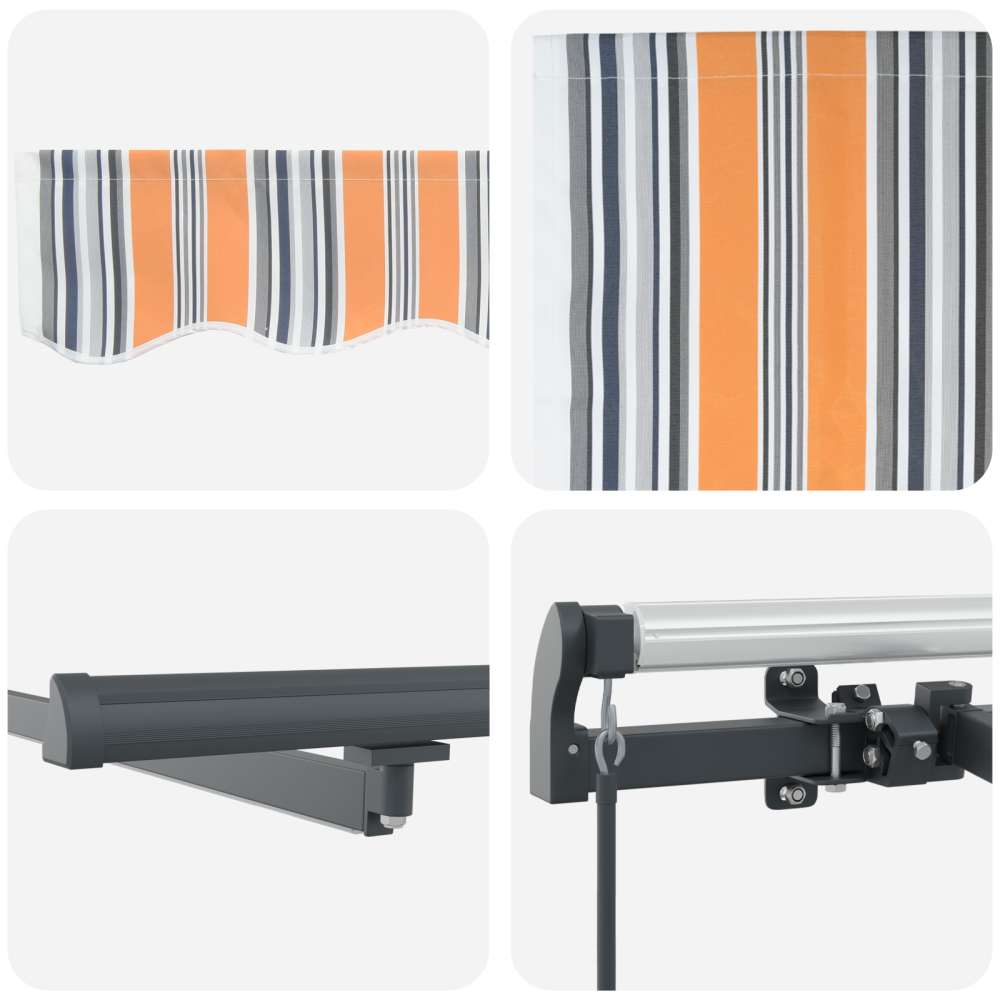 Produktbild för Utdragbar markis Flerfärgsdesign 400 × 300 cm Duk och Aluminium