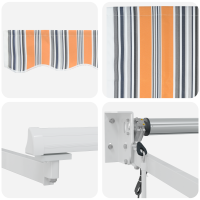 Produktbild för Markis Flerfärgsdesign 400 × 300 cm Polyester och metall