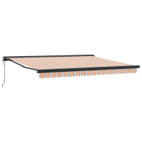 Produktbild för Utdragbar markis Flerfärgsdesign 400 × 300 cm Tyg och Metall