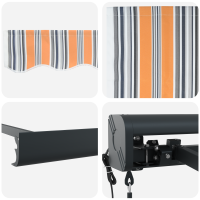 Produktbild för Utdragbar markis Flerfärgsdesign 400 × 300 cm Tyg och Metall