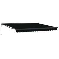 Produktbild för Utdragbar markis Svart 400 × 300 cm Tyg och Metall