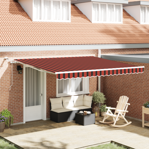 vidaXL Utdragbar markis Orange och Brunt 400 × 350 cm Polyester
