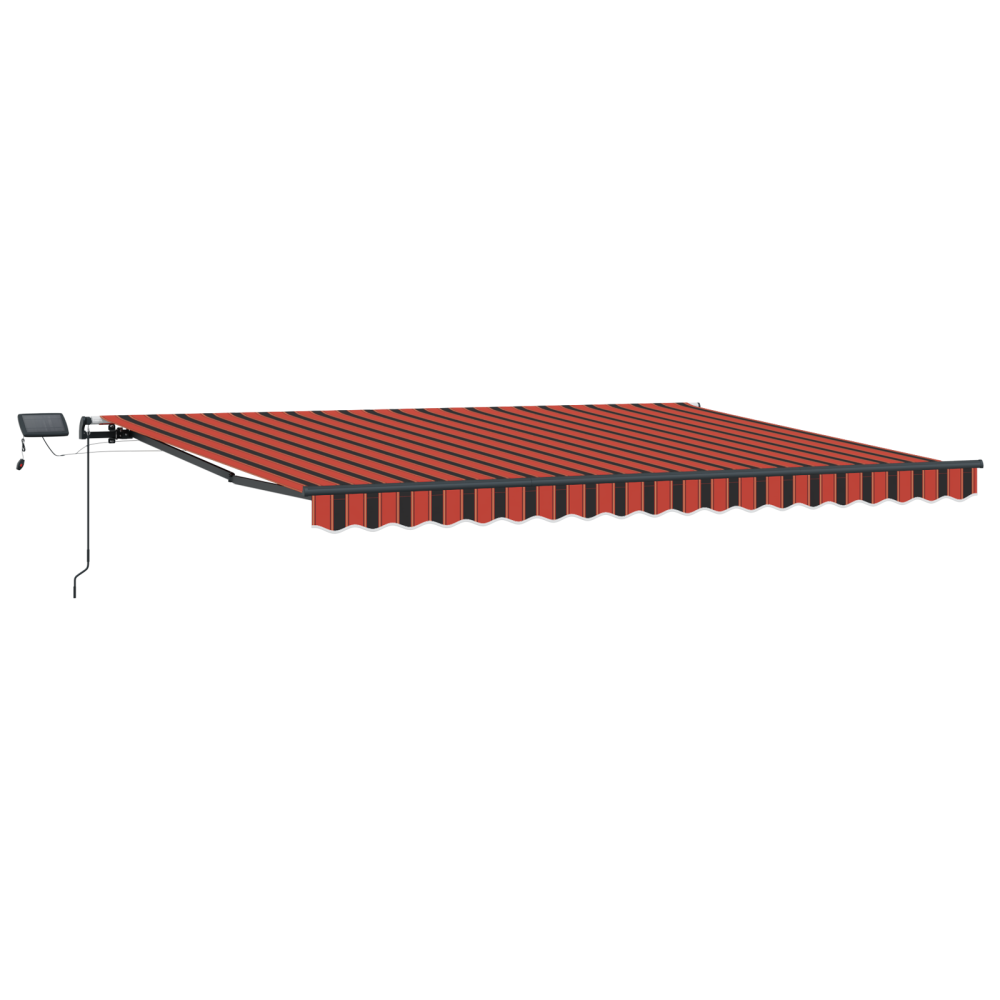 Produktbild för Utdragbar markis orange och brun 400 × 350 cm Duk och Aluminium