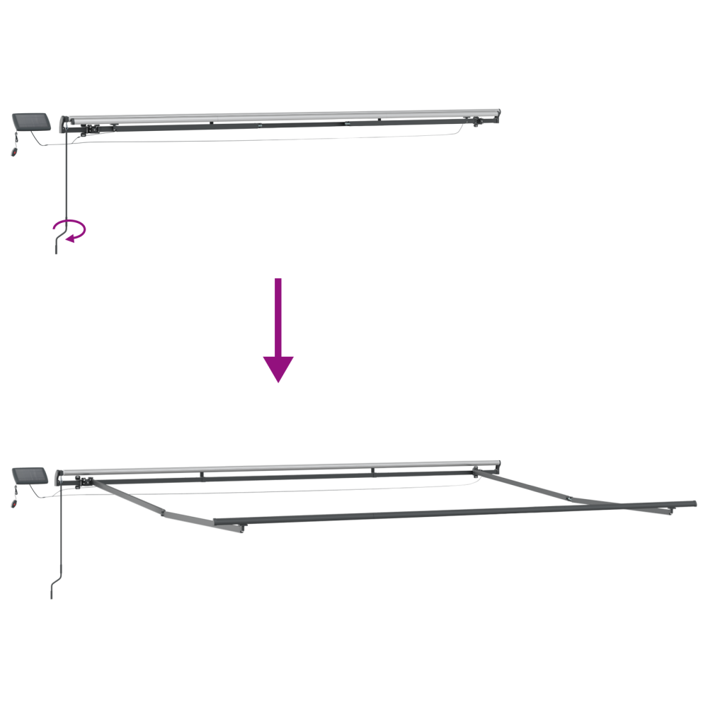 Produktbild för Utdragbar markis orange och brun 400 × 350 cm Duk och Aluminium