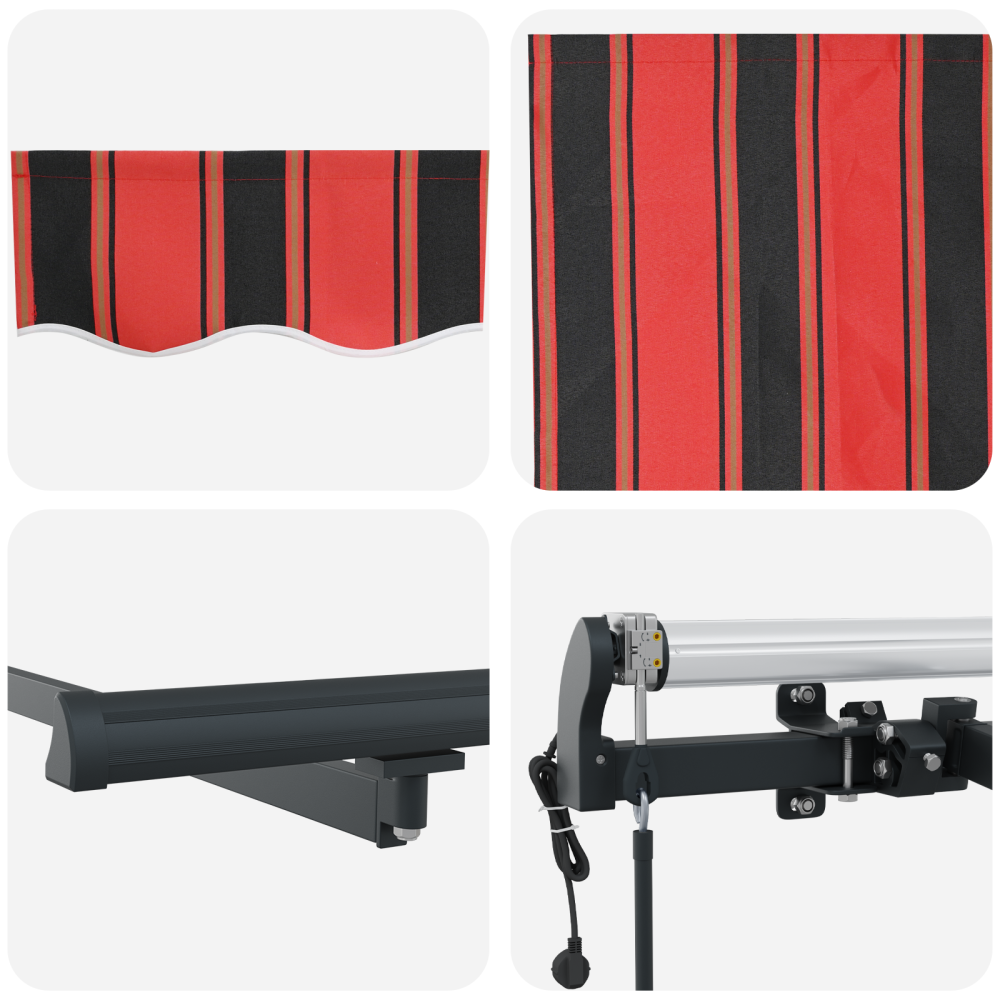 Produktbild för Utdragbar markis orange och brun 400 × 350 cm Duk och Aluminium