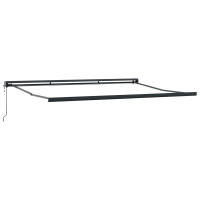 Produktbild för Utdragbar markis Gul och Orange 400 × 350 cm Duk och Aluminium