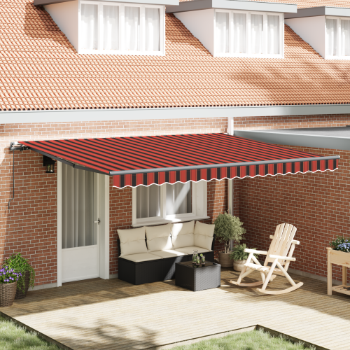 vidaXL Utdragbar markis orange och brun 450 × 300 cm