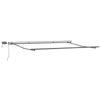 Produktbild för Utdragbar markis orange och brun 450 × 300 cm Duk och Aluminium