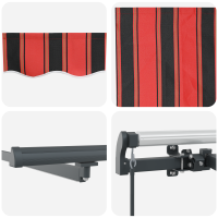 Produktbild för Utdragbar markis orange och brun 450 × 300 cm Duk och Aluminium