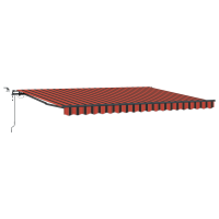 Produktbild för Utdragbar markis orange och brun 450 × 300 cm Polyester