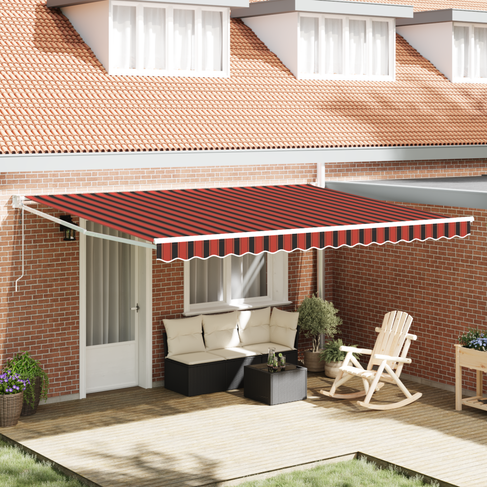 Produktbild för Utdragbar markis Orange och Brunt 450 x 300 x 165 cm