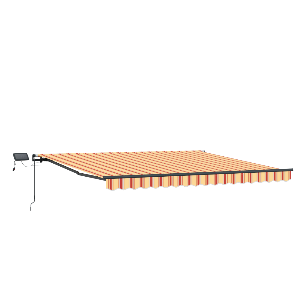 Produktbild för Utdragbar markis Gul och Orange 450 × 300 cm Duk och Aluminium