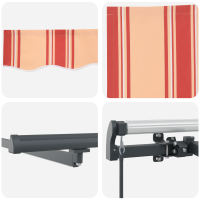 Produktbild för Utdragbar markis Gul och Orange 450 × 300 cm Duk och Aluminium