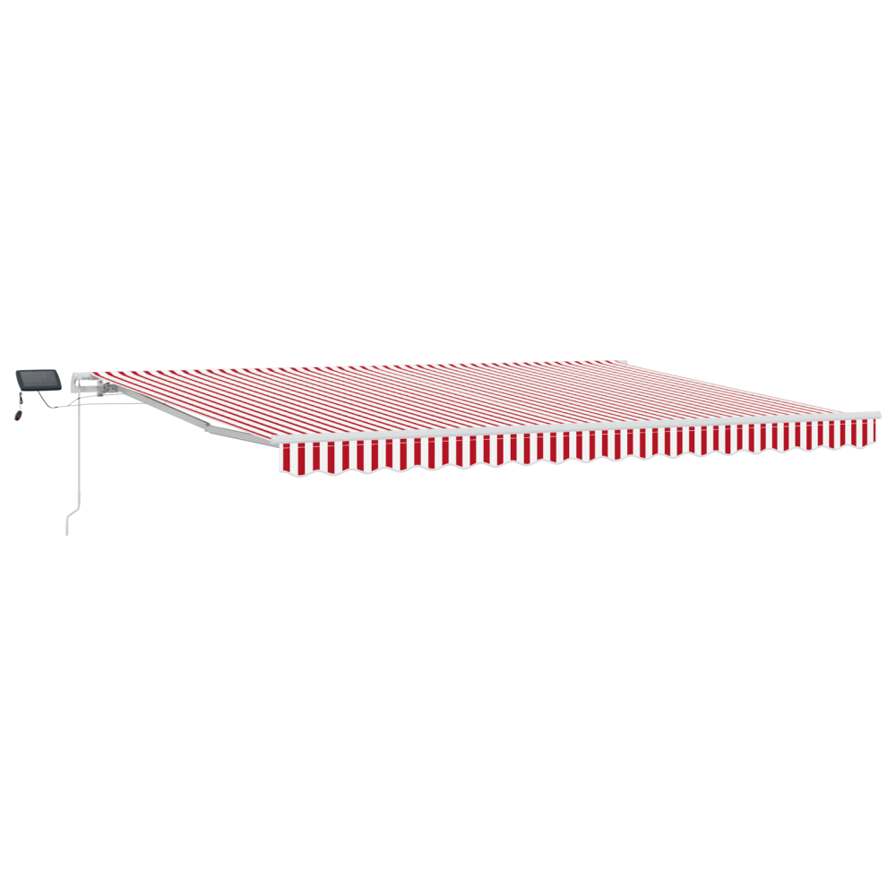 Produktbild för Utdragbar markis Röd och Vit 450 × 300 cm Duk och Aluminium