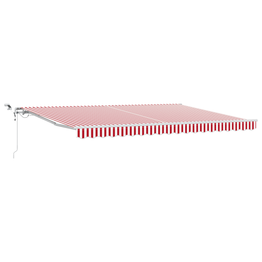Produktbild för Utdragbar markis Röd och Vit 450 × 300 cm Polyester