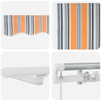 Produktbild för Utdragbar markis Flerfärgsdesign 450 × 300 cm Duk och Aluminium