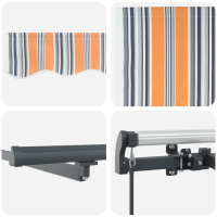 Produktbild för Utdragbar markis Flerfärgsdesign 450 × 300 cm Duk och Aluminium