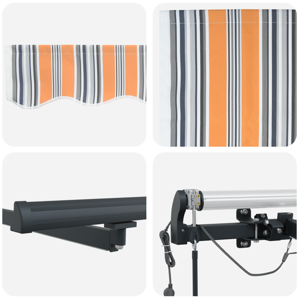 Produktbild för Utdragbar markis Flerfärgsdesign 450 × 300 cm Polyester