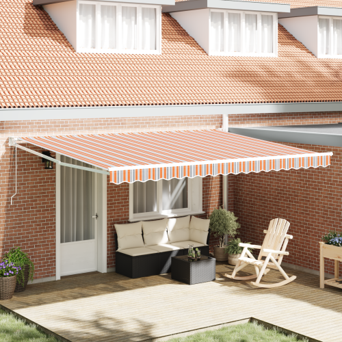 vidaXL Utdragbar markis Flerfärgsdesign 450 × 300 cm