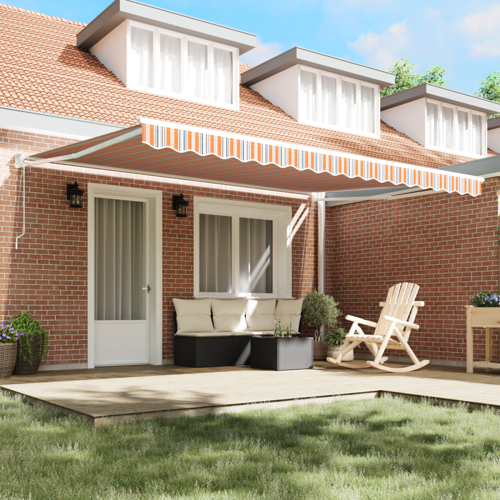Produktbild för Utdragbar markis Flerfärgsdesign 450 × 300 cm