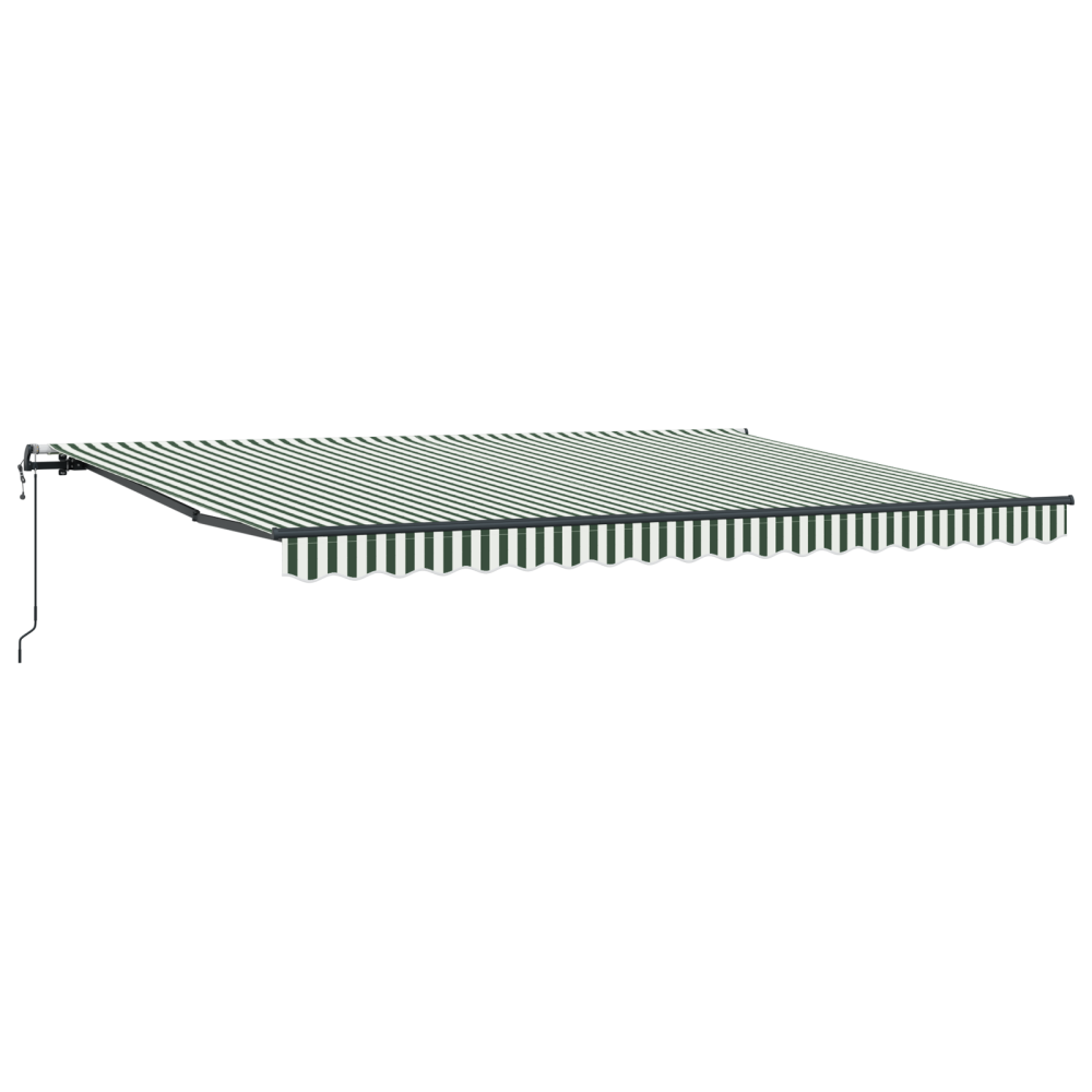 Produktbild för Utdragbar markis Grön och Vit 450 × 300 cm Duk och Aluminium