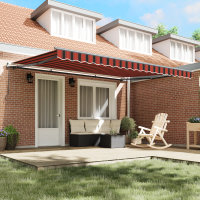 Produktbild för Utdragbar markis orange och brun 450 × 350 cm
