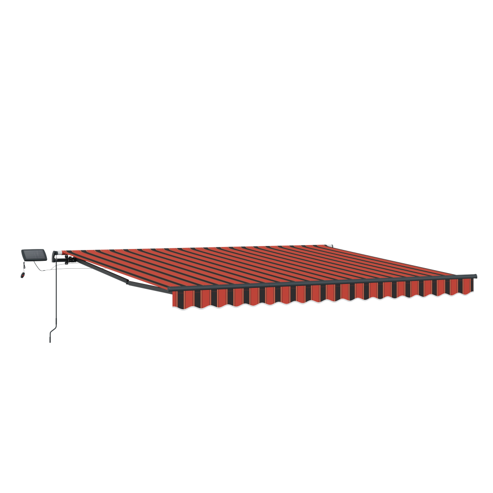 Produktbild för Utdragbar markis orange och brun 450 × 350 cm Duk och Aluminium
