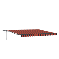 Produktbild för Utdragbar markis orange och brun 450 × 350 cm Duk och Aluminium