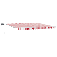 Produktbild för Utdragbar markis Röd och Vit 450 × 350 cm Duk och Aluminium