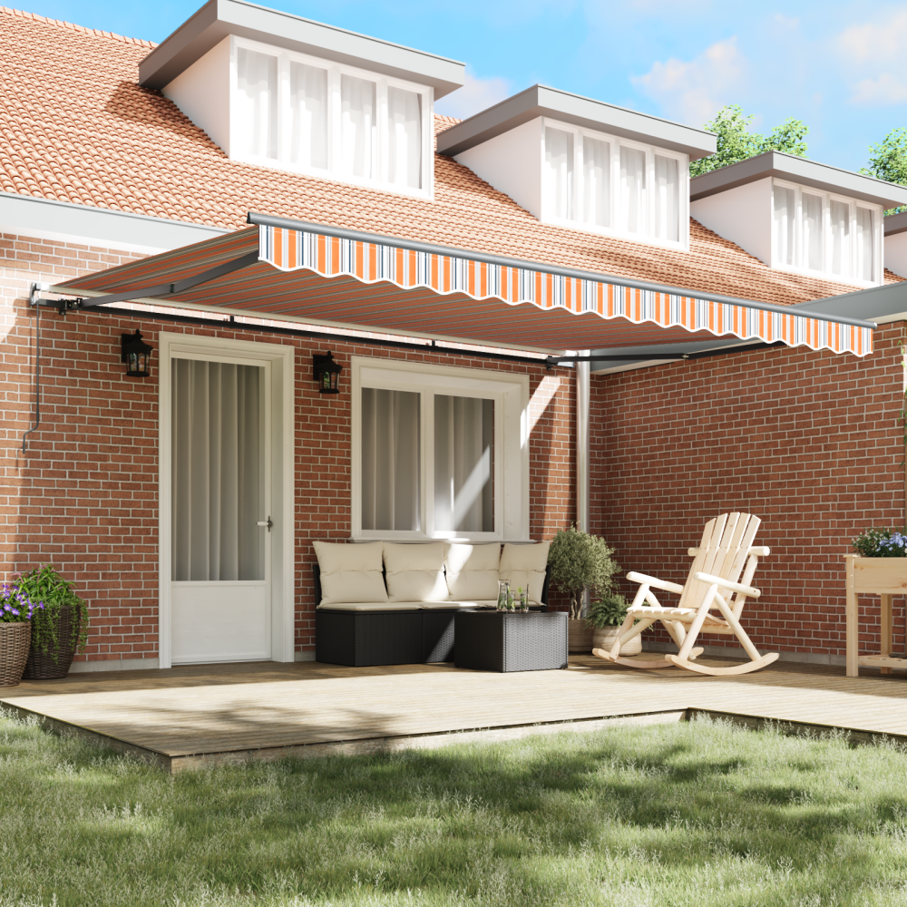 Produktbild för Utdragbar markis Flerfärgsdesign 450 × 350 cm
