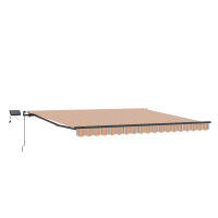 Produktbild för Utdragbar markis Flerfärgsdesign 450 × 350 cm Duk och Aluminium