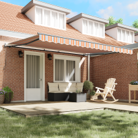 Produktbild för Utdragbar markis Flerfärgsdesign 450 × 350 cm Duk och Aluminium