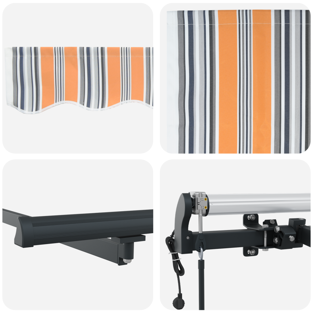 Produktbild för Utdragbar markis Flerfärgsdesign 450 × 350 cm Duk och Aluminium